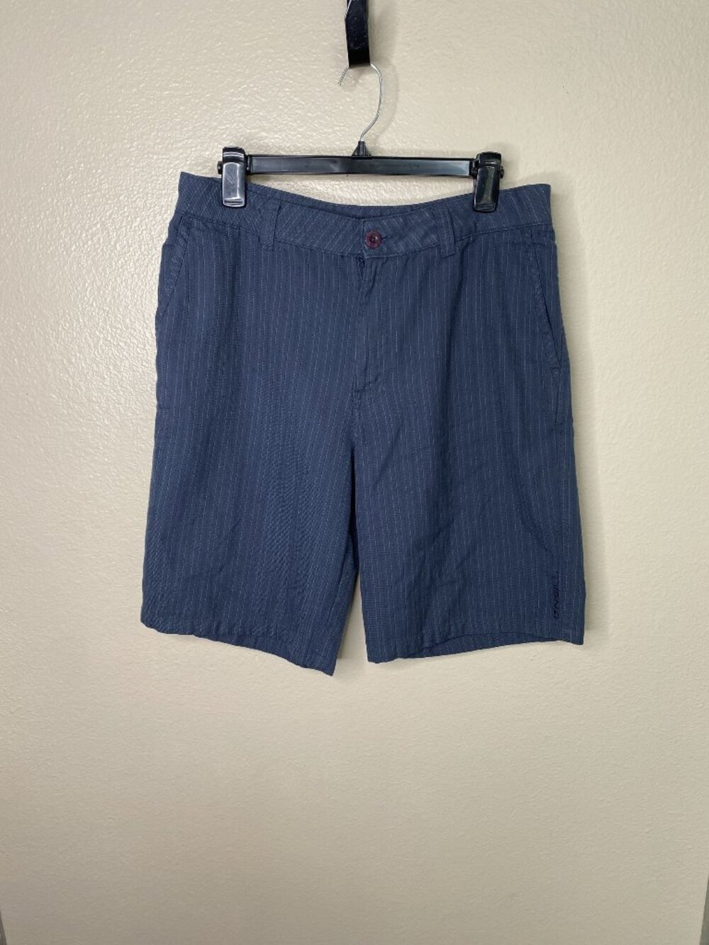 ONeill Mens Navy Pinstripe Hybrid Shorts 33 Lightweight Casual Polyester